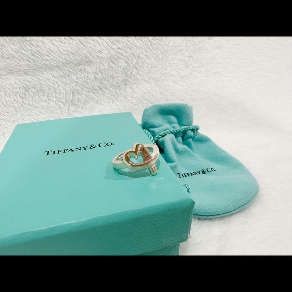 Tiffany & Co - Paloma Picasso Loving Heart Pendant Ring 925 Silver Size 5 - Picture 1 of 1
